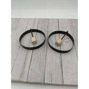Set of 2 Metal Round Circle Fried Egg Ring Pancake Mold Wood Handle